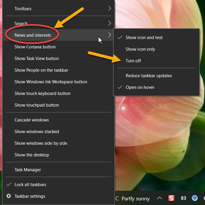 Remove Weather from Taskbar Easily - Windows 10 2 Remove Weather from Taskbar